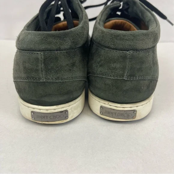 Jimmy Choo Women’s Size 41 Gray Suede & Black Glitter High-Top Sneakers - Picture 7 of 13